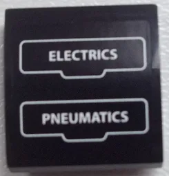Slope, Curved 2 x 2 x 2/3 with 'ELECTRICS' and 'PNEUMATICS' with White Outline Pattern (Sticker) - Set 60052