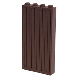 Modulex Door Panel 1 x 4 x 8 Ridged with Lego on Studs / Modulex Brown