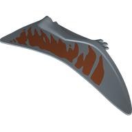 Lego Animal Body Part, Dinosaur, Quetzalcoatlus Wing, Right with Dark Orange Shapes print / Sand Blue