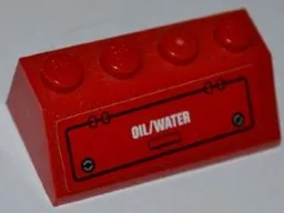 Slope 45 2 x 4 with Hatch and 'OIL/WATER' Pattern (Sticker) - Set 7643