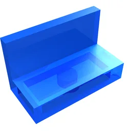Panel 1 x 2 x 1 [Square Corners] / Trans-Dark Blue