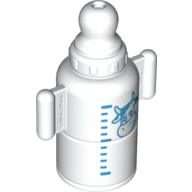 Lego Duplo Baby Bottle with Cow and Scale Lines Print / White