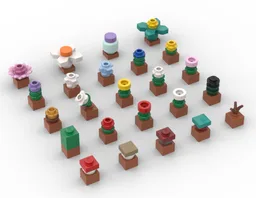 Filled Flower Pots (Block Accurate)