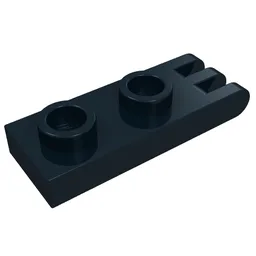 Hinge Plate 1 x 2 with 3 Fingers [Hollow Studs] / Black