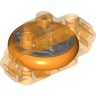 Fly Wheel with Technic Brick 3 x 6 x 2 and Orange Tire [Complete Assembly] / Trans-Orange