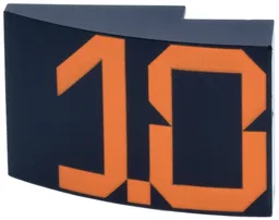 Slope, Curved 3 x 2 with Orange Stylized Number 10 Pattern