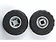 Wheel 11mm D. x 12mm, Hole Notched for Wheels Holder Pin with Black Tire 24 x 12 R Balloon (6014b / 56890) / Light Bluish Gray