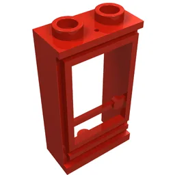 Door 1 x 2 x 3 Left with Hollow Studs, No Glass / Red