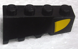 Lego Wedge 4 x 2 Sloped Right with Yellow Curve Pattern (Sticker) - Set 8161