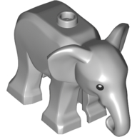 Lego Animal, Elephant, Baby with Black Eyes, White Pupils print