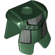 Lego Minifig Neckwear Armor Breastplate with Leg Protection, Adric/Kentis Chain Mail Print / Dark Green