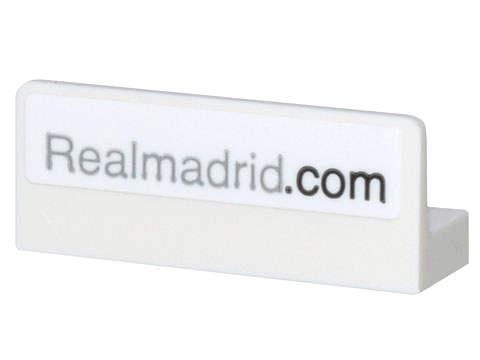 Lego Panel 1 x 3 x 1 with Dark Bluish Gray and Black 'Realmadrid.com' Pattern (Sticker) - Set 10299