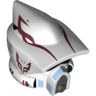 Lego Helmet ARF Trooper, Elite, Dark Red Markings Print / White