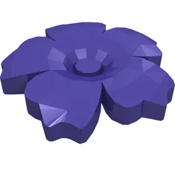 Headwear Accessory Flower with Serrated Petals and Pin / Dark Purple