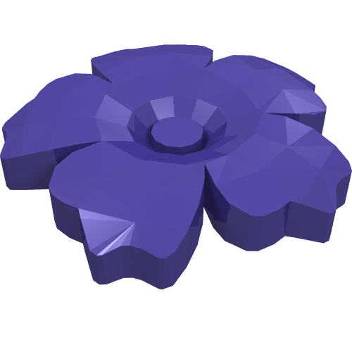Lego Headwear Accessory Flower with Serrated Petals and Pin / Dark Purple
