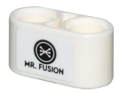 Technic, Liftarm Thick 1 x 2 with Black Circle Reactor Logo and 'MR. FUSION' Pattern on Both Sides (Stickers) - Set 10300