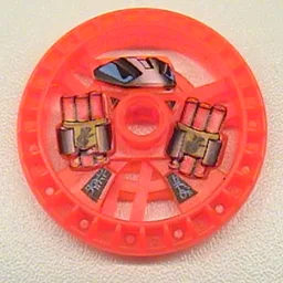Technic Disc 5 x 5 Notched, Dynamite Print / Trans-Neon Orange