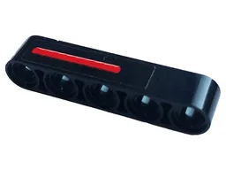 Technic, Liftarm Thick 1 x 5 with Red Stripe and White Highlight Pattern Model Left Side (Sticker) - Set 42110