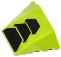 Wedge 4 x 3 Triple Curved No Studs with Black Trapezoids Pattern (Sticker) - Set 70705