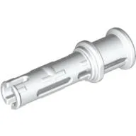 Technic Pin Long with Friction Ridges Lengthwise and Stop Bush [3 Lateral Holes, Big Pin Hole] / White