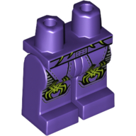 Lego Hips and Dark Purple Legs with Lime Spider Knee Pads Print / Dark Purple