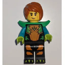 Stunt Rider, Black, Orange, and Green Race Suit