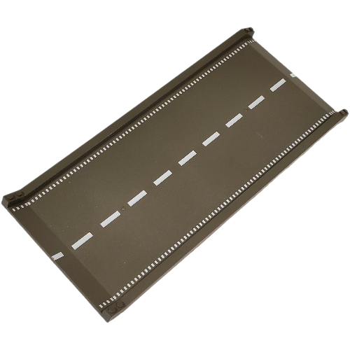 Lego Baseplate Ramp 16 x 32 Inclined, Road with White Center Stripe Print / Dark Gray