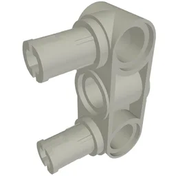 Technic Pin Connector Hub Perpendicular 3L with 2 Pins / Light Bluish Gray