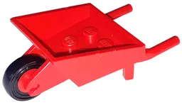 Fabuland Utensil Wheelbarrow with Red Pulley Wheel with Black Tire 14mm D. x 4mm Smooth Small Single (bb1310 / 3464c01)