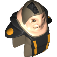 Lego Minifig Head Special with Chest and Shoulder Cover (Unkar Plutt) / Light Nougat