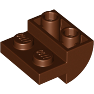 Lego Brick Curved Inverted 2 x 2 with 1 x 2 Cutouts / Reddish Brown