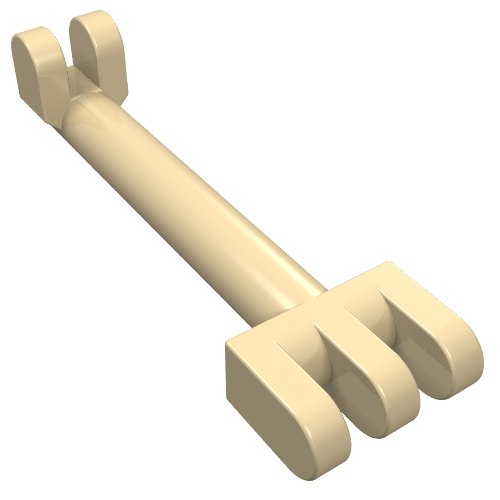 Lego Hinge Bar 2.5L with 2 and 3 Fingers on Ends (Pantograph Shoe Holder) / Tan