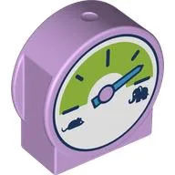 Duplo Brick 1 x 3 x 2 Round Top, Cut Away Sides with Scale Gauge, Mouse, Elephant Print / Lavender