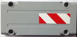 Technic, Panel Plate 5 x 11 x 1 with Red and White Danger Stripes Pattern Model Left Side (Sticker) - Set 8110