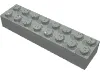 Brick 2 x 8 / Light Gray