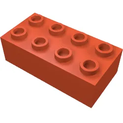 Brick 2 x 4 without Cross Supports / Red