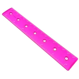 Clikits Ruler, 6 inch / 16 cm, 7 Holes / Trans-Dark Pink