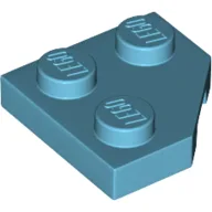 Wedge Plate 2 x 2 Cut Corner / Medium Azure