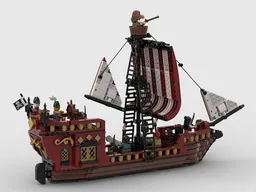 Dark Red Pirates Sailboat