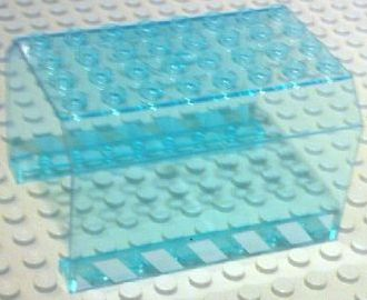 Lego Aircraft Fuselage Middle Angular Top 6 x 8 x 4 with White Danger Stripes Pattern on Both Sides (Stickers) - Set 7894
