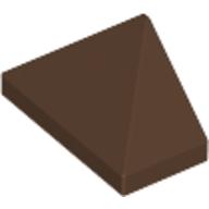 Lego Brick Sloped 45° 2 x 1 Triple with Ovoid Bottom Pin / Brown