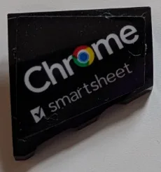 Wedge 2 x 2 x 2/3 Left with White 'Chrome' Logo and 'smartsheet' Pattern (Sticker) - Set 76919