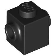 Brick Special 1 x 1 with Studs on 2 Sides / Black