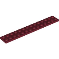 Lego Plate 2 x 14 / Dark Red