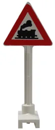 Road Sign Triangle with Train Engine Print