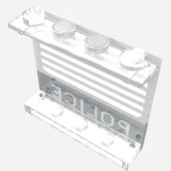 Panel 1 x 4 x 3 - Solid Studs with Black 'POLICE' Bar and White Stripes Print