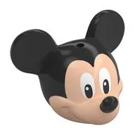 Minifig Head Special with Black Mouse Ears and Nose and White Eyes Print (Mickey) / Light Nougat