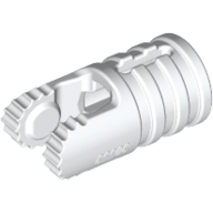 Lego Hinge Cylinder 1 x 2 Locking with 2 Click Fingers and Axle Hole, 9 Teeth / White
