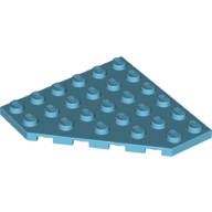 Lego Wedge Plate 6 x 6 Cut Corner / Medium Azure