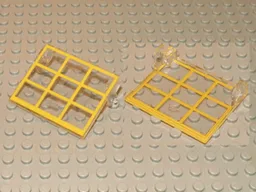 Garage Door Glass without Counterweights - Yellow Frame Pattern with Hinge Pins / Trans-Clear
